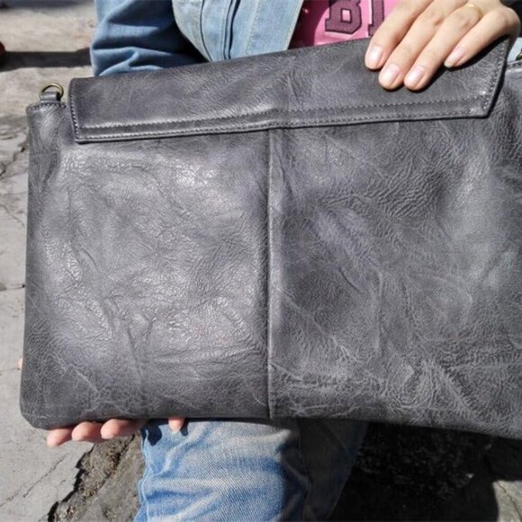 Women PU Leather Clutch Handbag Large Capacity Crossbody Messenger Bag - Picture 5 of 8